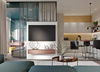 Egyterű lakás ötletes elrendezéssel, többfunkciós zónákkal, 57m2