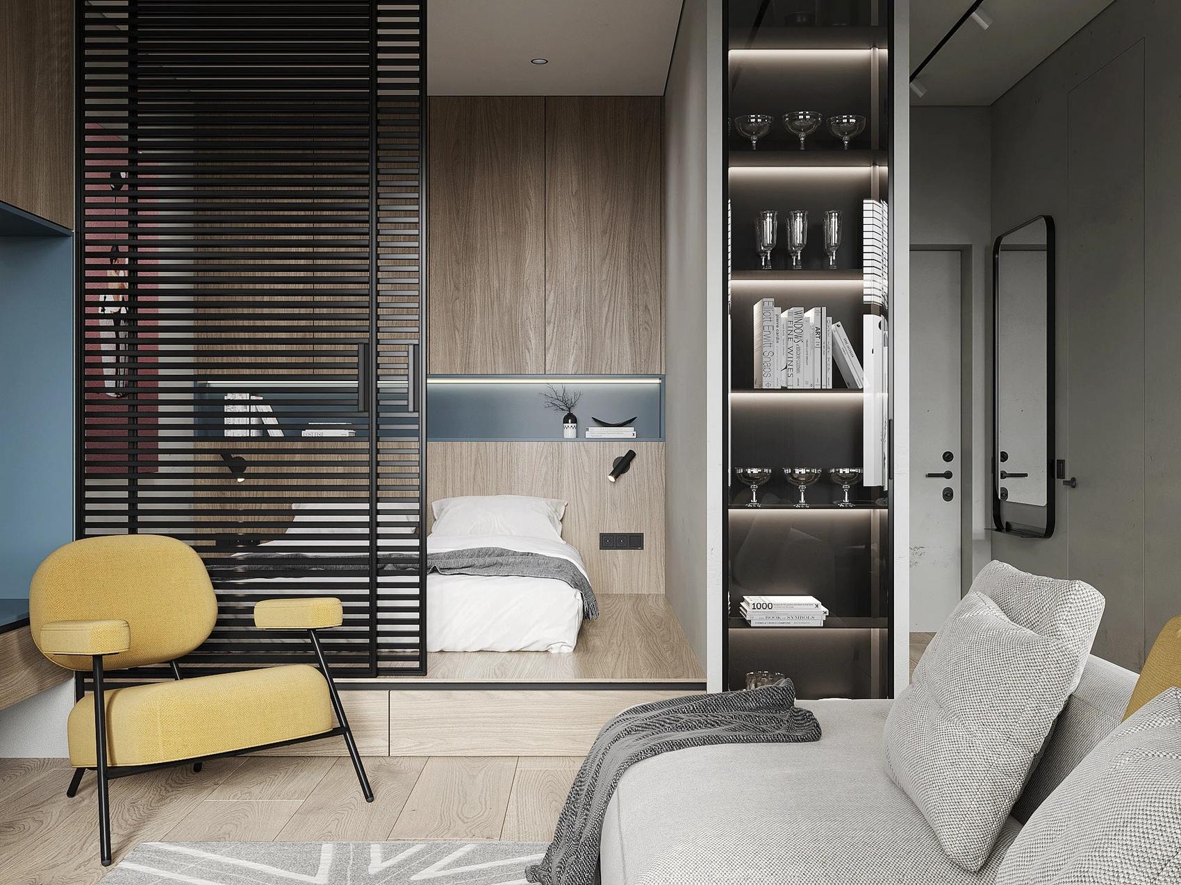 Egyterű, mégis funkcionálisan tagolt: modern férfi lakás precízen tervezett részletekkel Egyterű, mégis funkcionálisan tagolt: modern férfi lakás precízen tervezett részletekkel