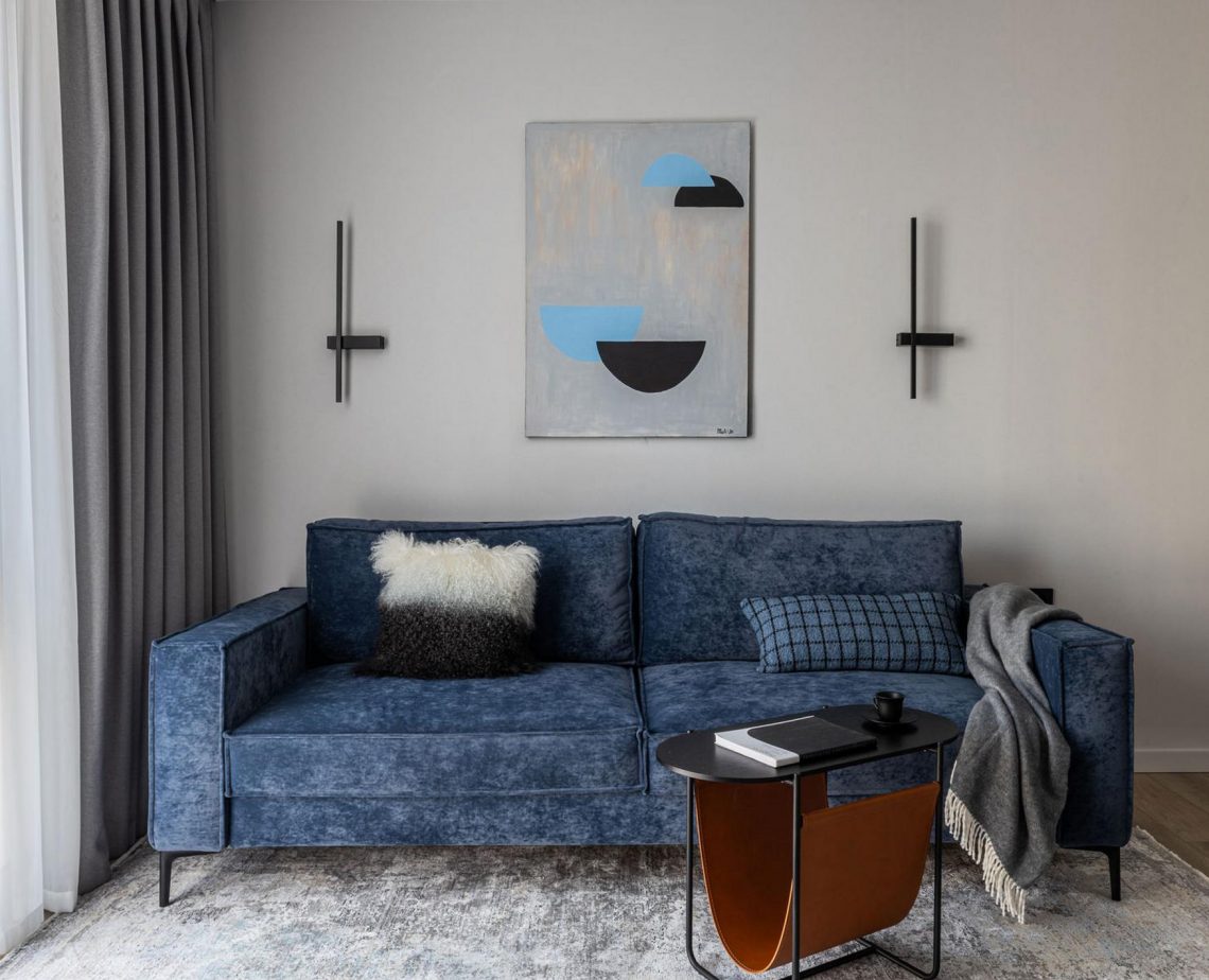 Férfias minimalizmus és formavilág játékos részletekkel, 67m2-es lakás