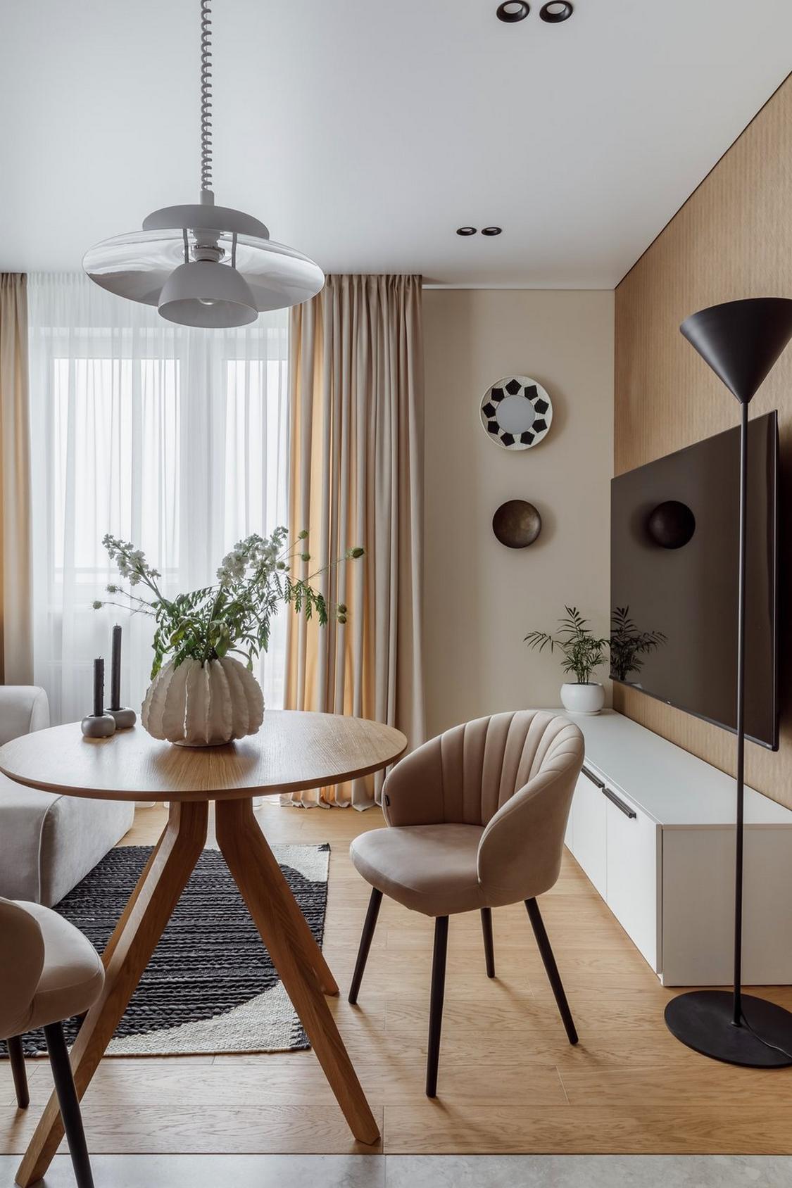 Fiatal házaspár első közös lakása: japandi stílus, finom, természetes színárnyalatok Fiatal házaspár első közös lakása: japandi stílus, finom, természetes színárnyalatok