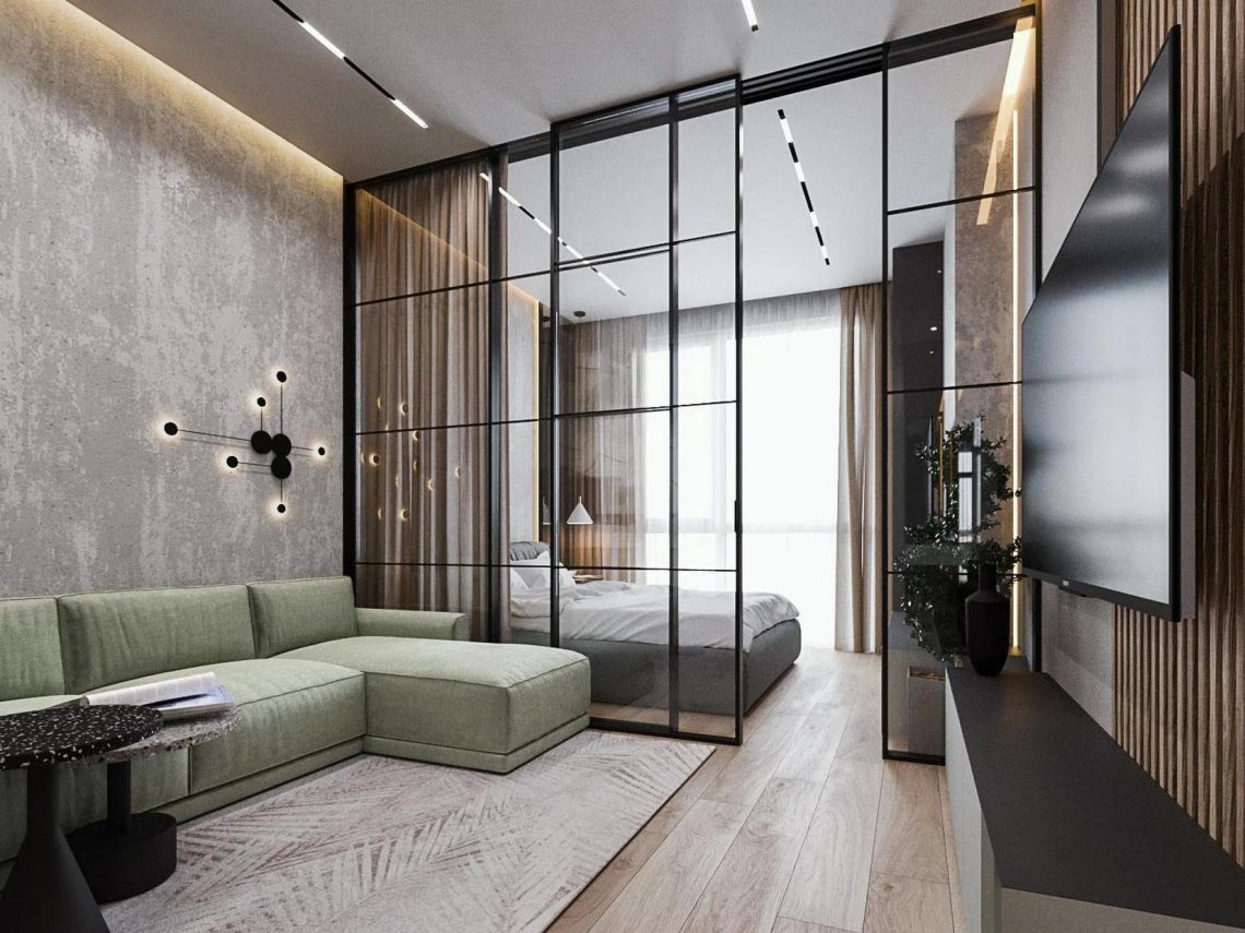 Hogyan alakítható ki egyszobás lakásban kétszobás otthon funkcionalitása: példa