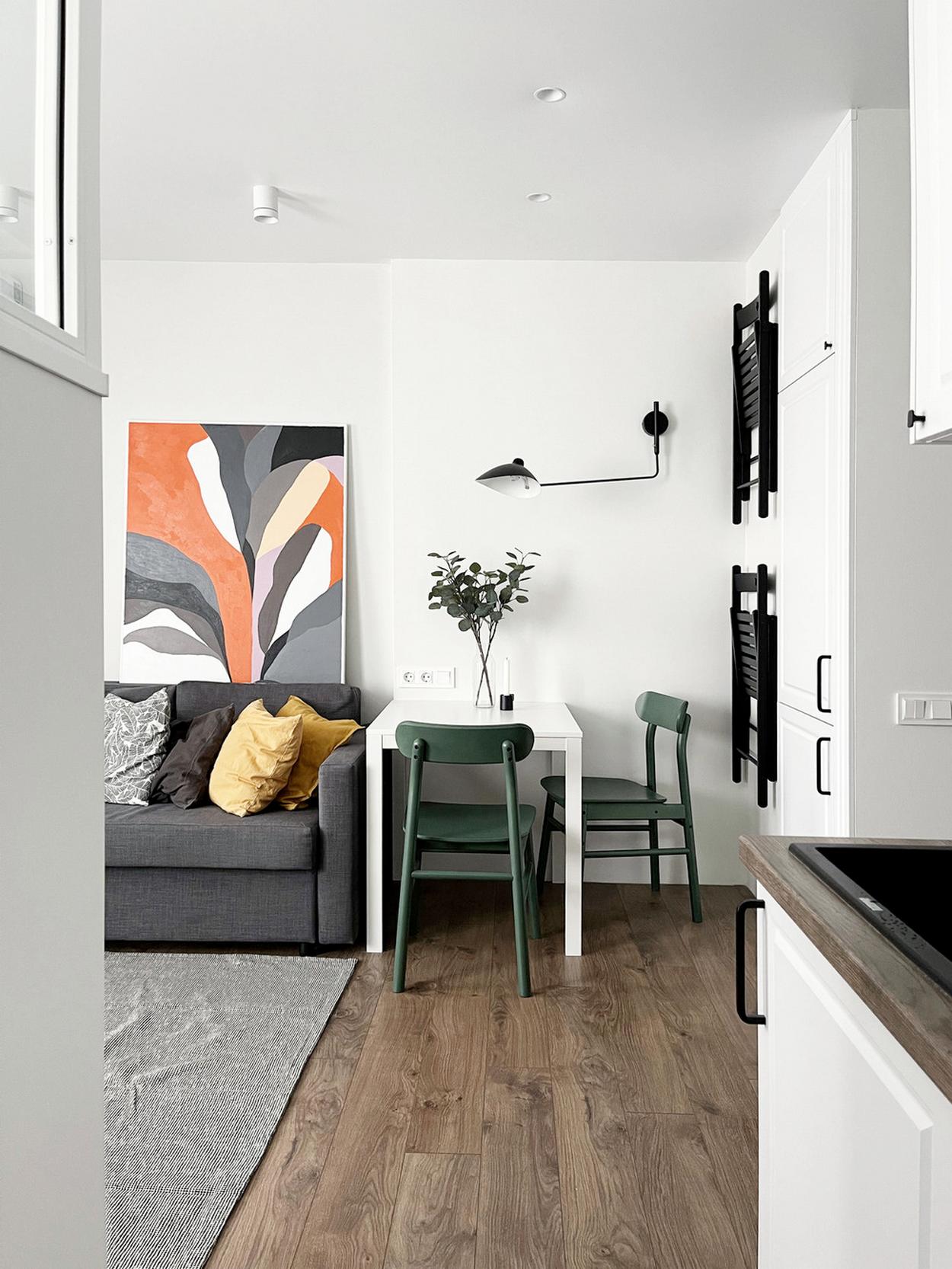 Jól átgondolt tervezés és költséghatékony skandináv stílus mutatja nagyobbnak a 28m2-es lakást