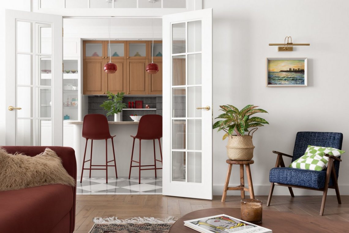 Merész megoldások, élénk színek és szokatlan részletek egy 79m2-es lakásban