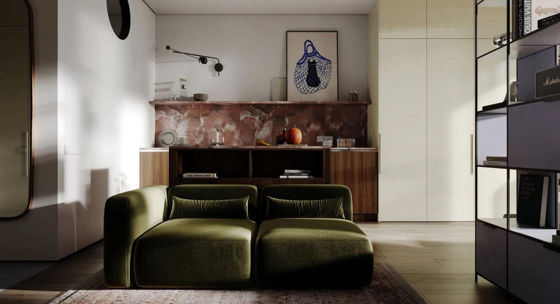 Praktikum és funkcionalitás 33 négyzetméteren - egyetemista férfi garzonlakása