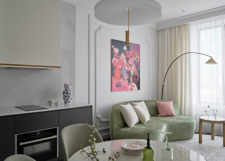 Kortárs és klasszikus elemek egy finoman nőisre hangolt 47m2-es lakásban