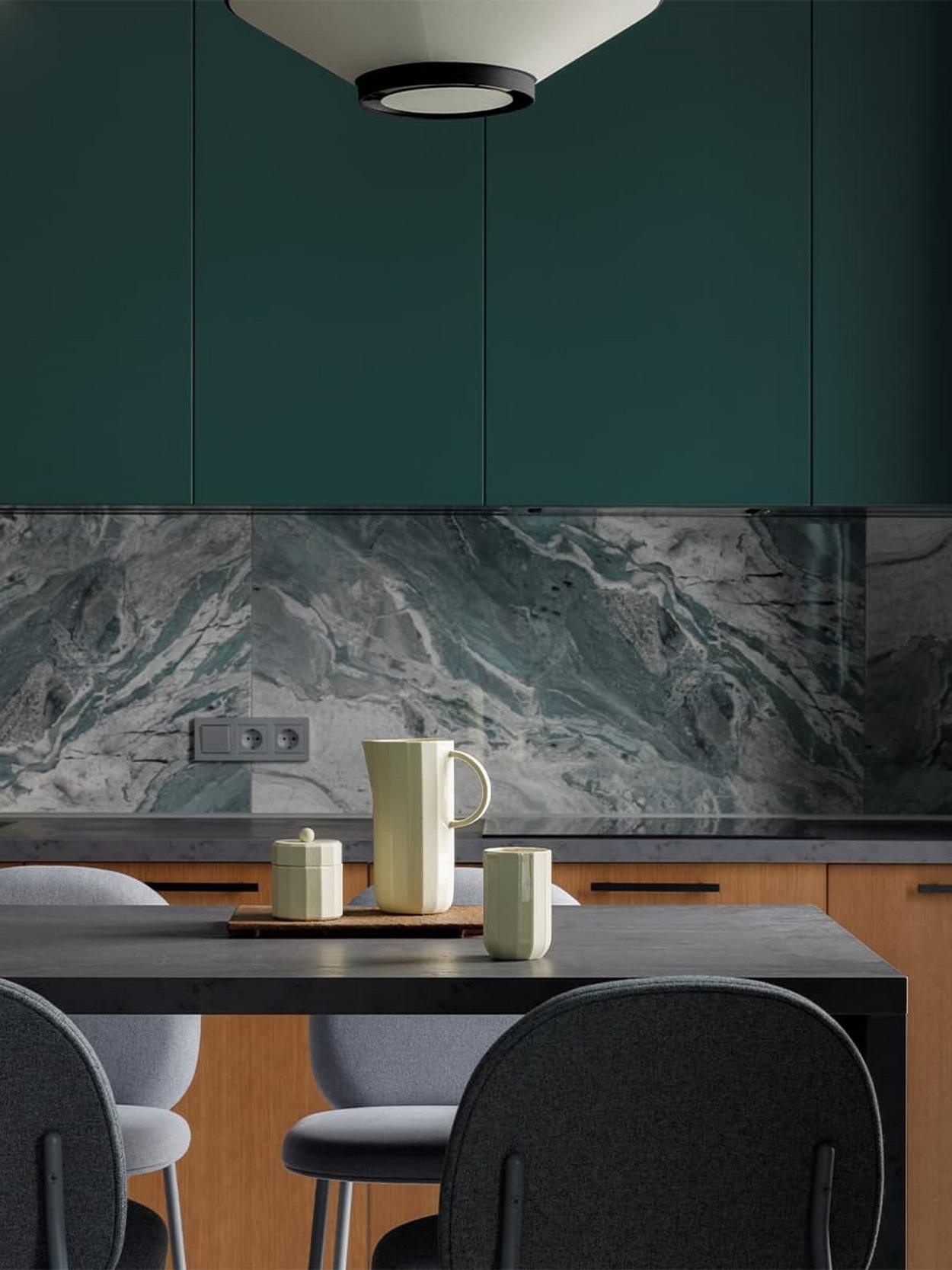 Lakásdekoráció gyönyörű mély színekkel középkorú házaspár otthonában Lakásdekoráció gyönyörű mély színekkel középkorú házaspár otthonában