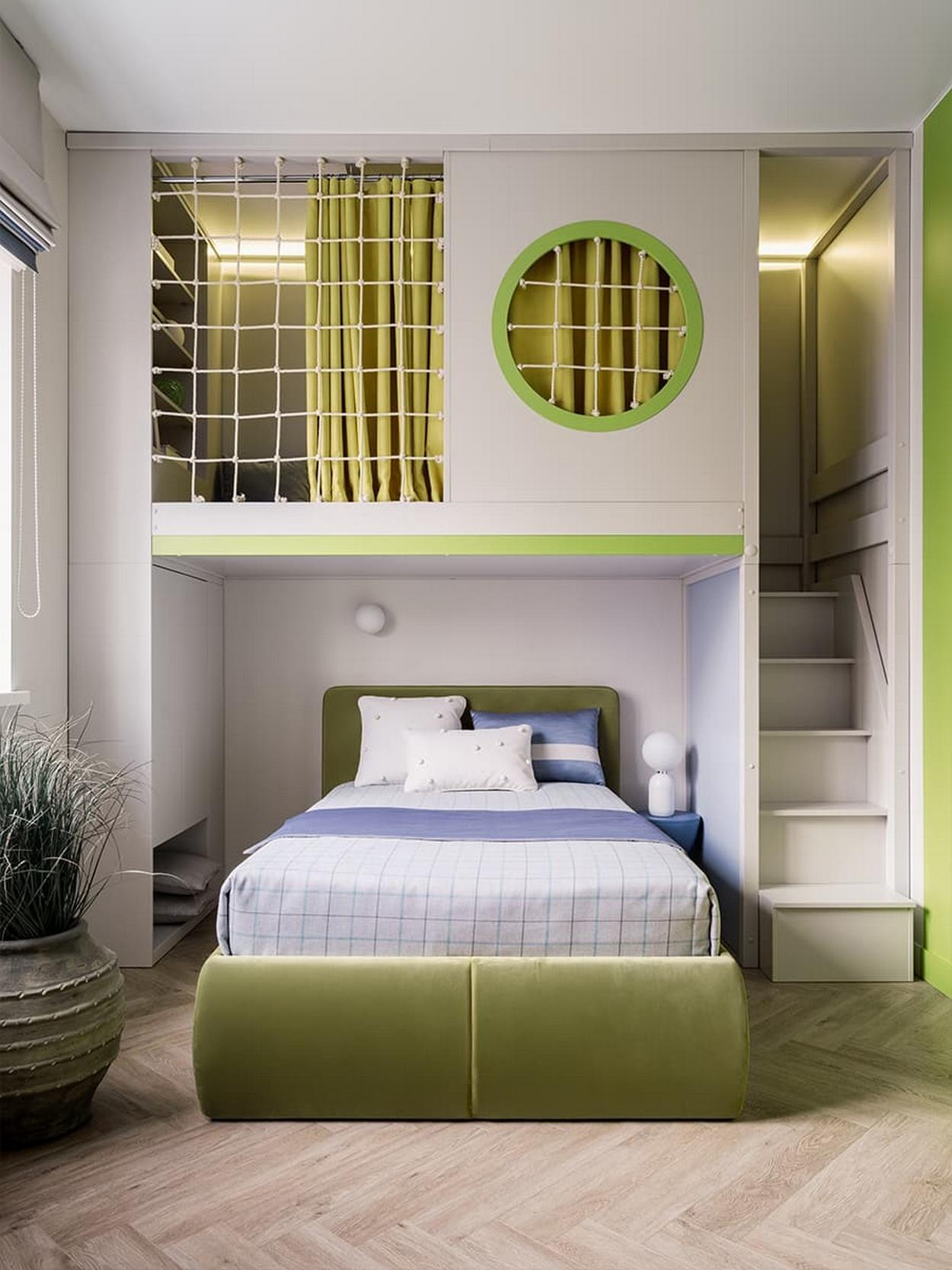 Limezöld részletek és izgalmas gyerekszoba egy családi otthon enteriőrjében Limezöld részletek és izgalmas gyerekszoba egy családi otthon enteriőrjében