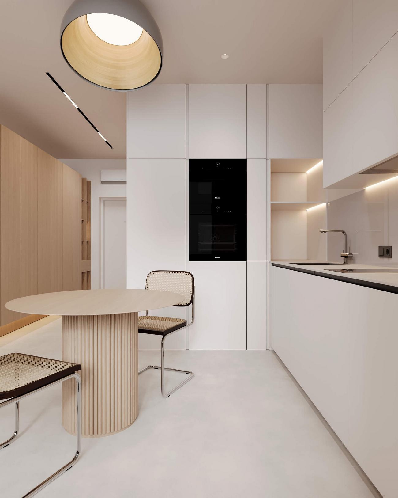 Maximális kényelem minimalista stílusban berendezett kis lakásban