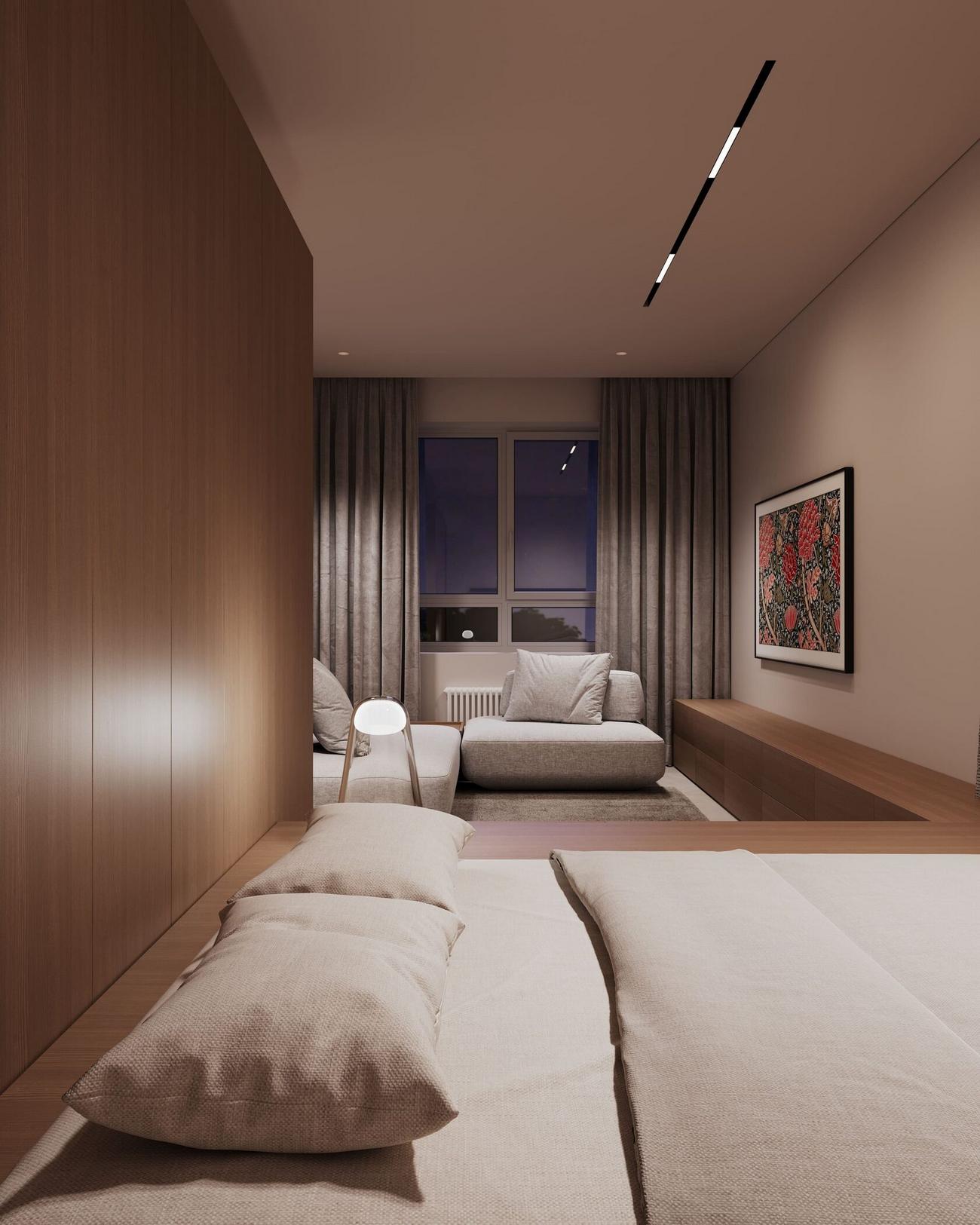 Maximális kényelem minimalista stílusban berendezett kis lakásban