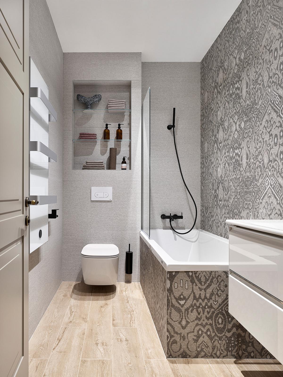 Otthonos, elegáns lakásberendezés zöld környezetben, modern klasszikus stílus családi apartmanban