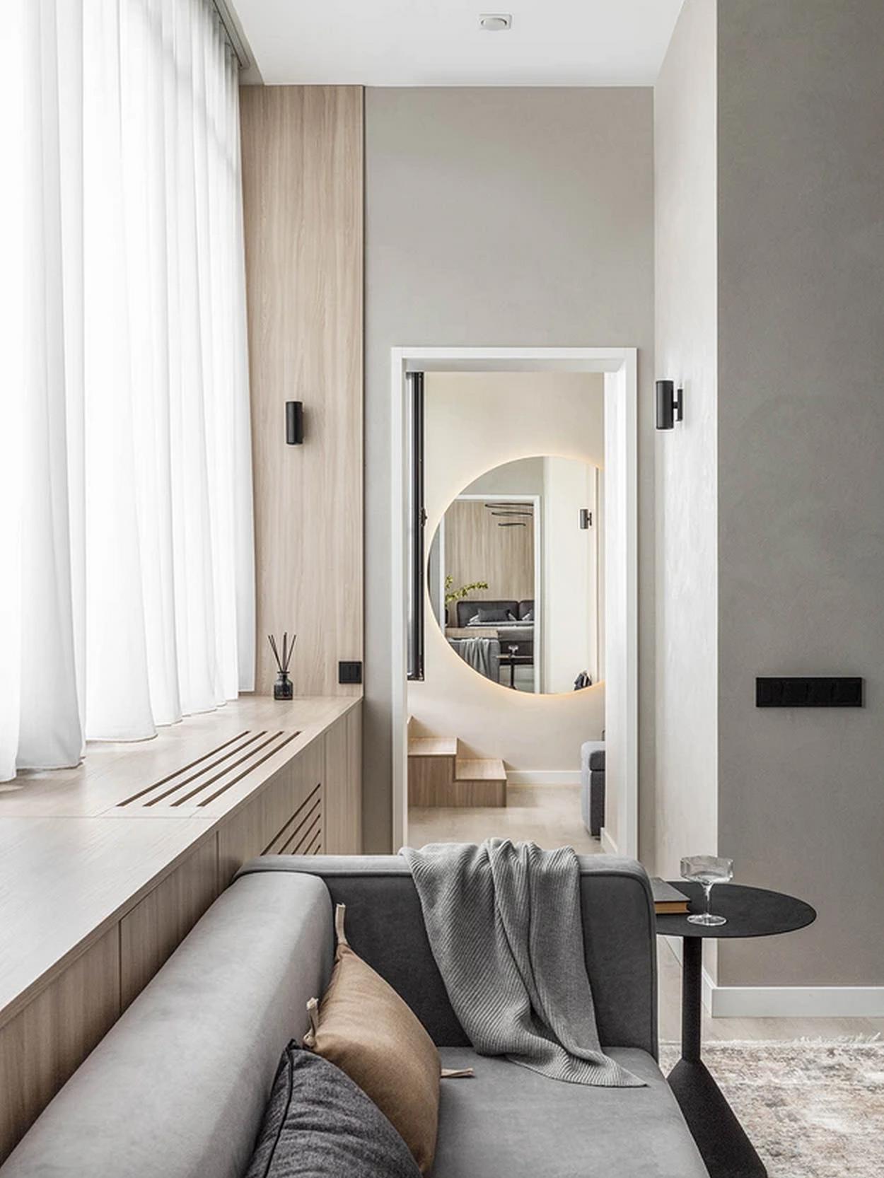 Minimalista enteriőr izgalmas megoldásokkal, kis penthouse Minimalista enteriőr izgalmas megoldásokkal, kis penthouse