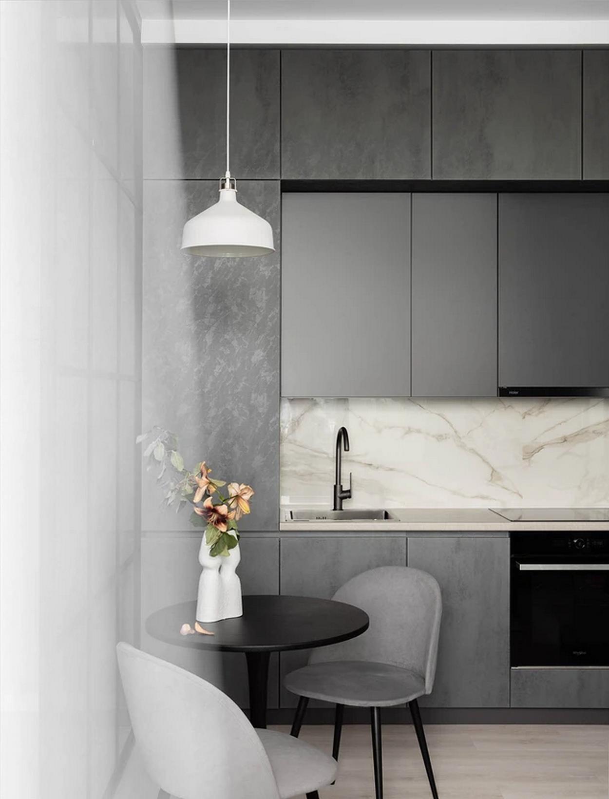 Minimalista enteriőr izgalmas megoldásokkal, kis penthouse Minimalista enteriőr izgalmas megoldásokkal, kis penthouse