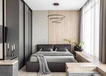 Minimalista enteriőr izgalmas megoldásokkal, kis penthouse