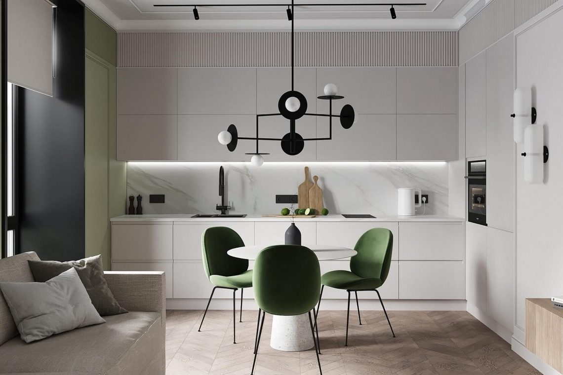 Elegáns és divatos zöld-fekete-semleges színpaletta