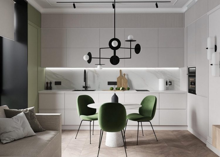 Elegáns és divatos zöld-fekete-semleges színpaletta