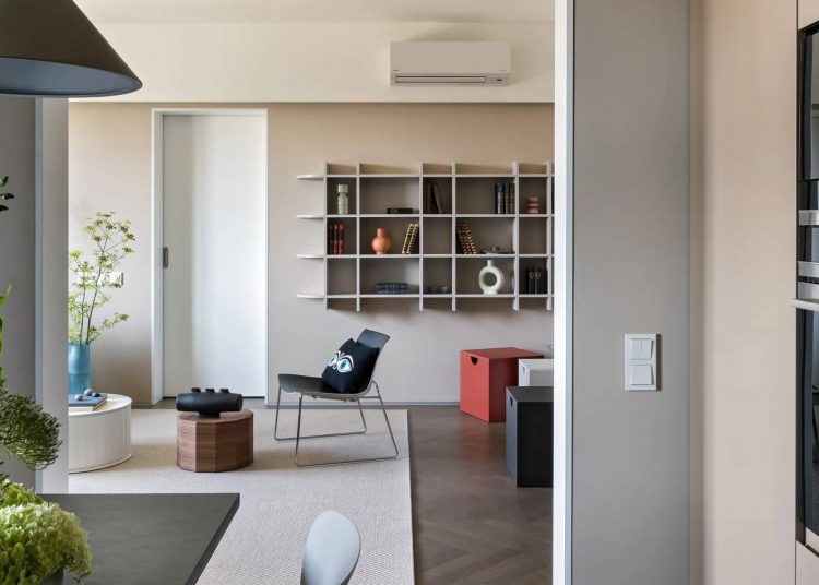 Kék konyháról álmodott a család - új építésű lakás berendezése, 69 m²