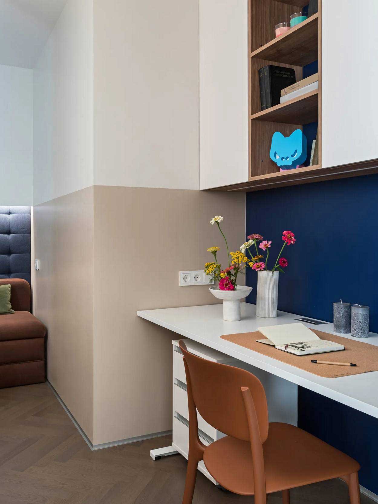 Kék konyháról álmodott a család - új építésű lakás berendezése, 69 m² Kék konyháról álmodott a család - új építésű lakás berendezése, 69 m²