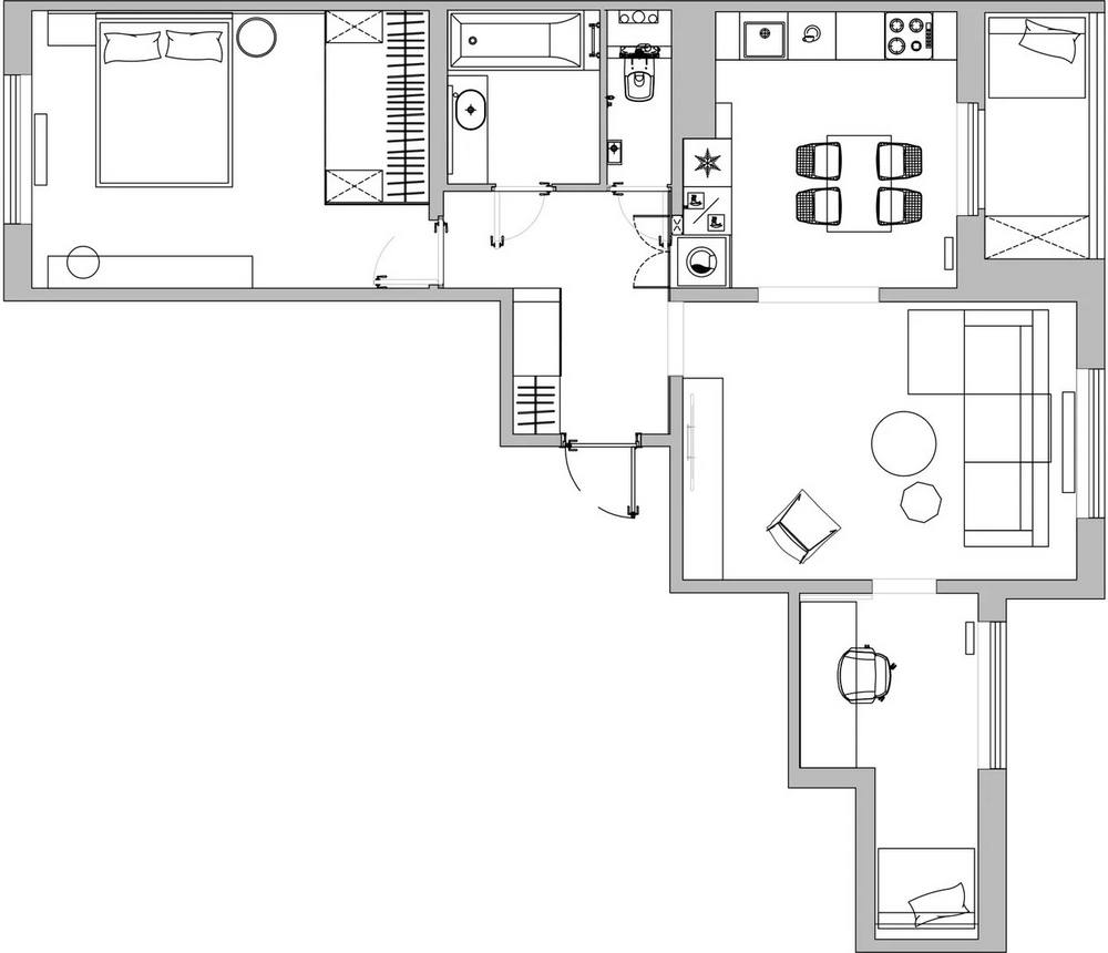 Kék konyháról álmodott a család - új építésű lakás berendezése, 69 m² Kék konyháról álmodott a család - új építésű lakás berendezése, 69 m²