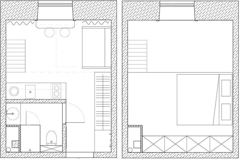 Marokkói hangulat egy 18 m²-es minigarzonban: galériás háló és keleti ornamentika Marokkói hangulat egy 18 m²-es minigarzonban: galériás háló és keleti ornamentika