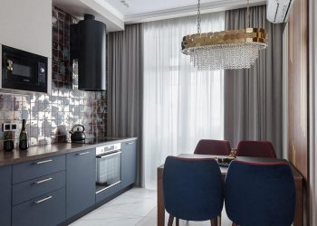 Modern elegancia férfi kis lakásában: arany és sárgaréz, színek és szép részletek 38 m²-en