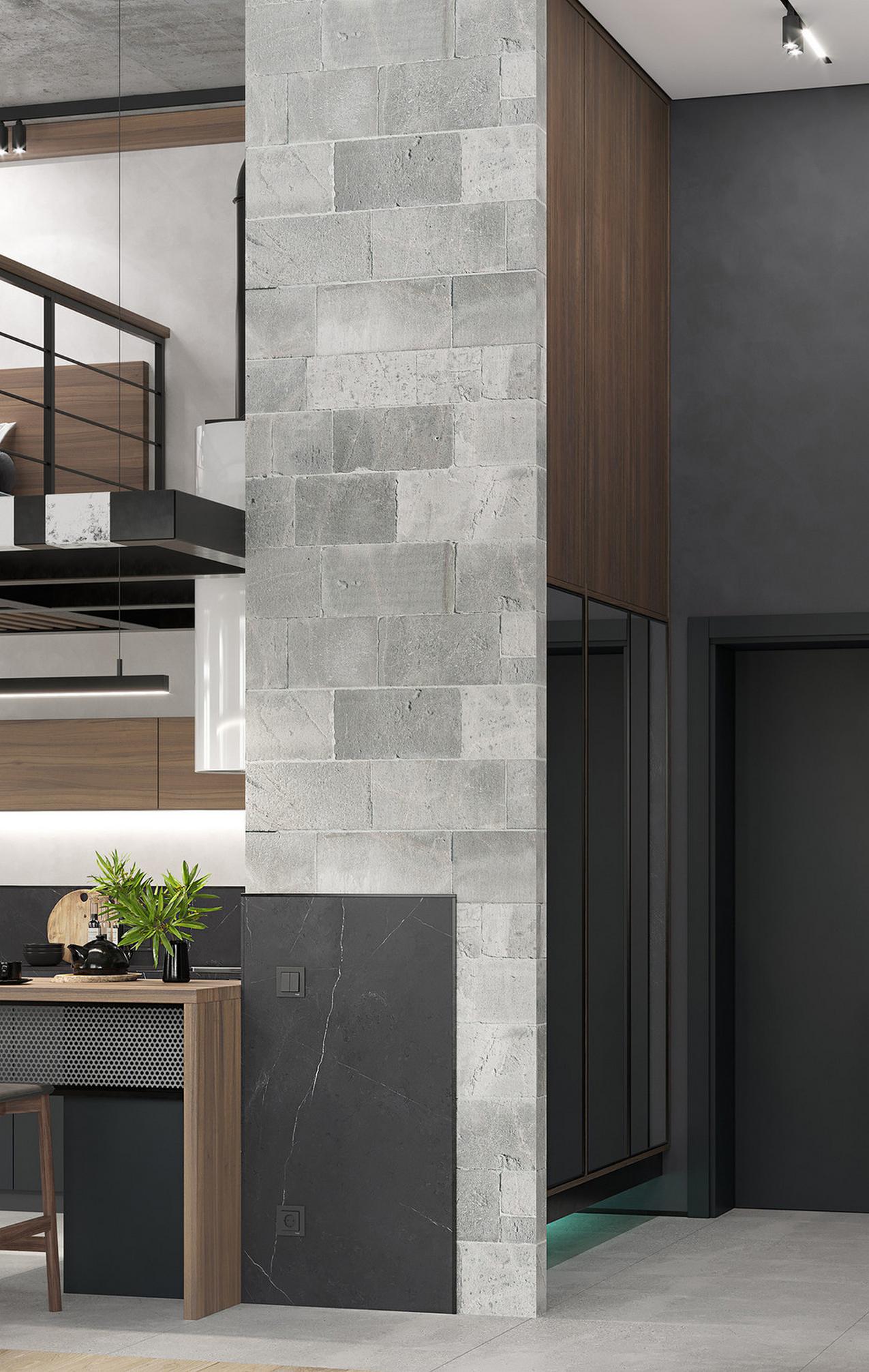 Modern loft hangulatot kért a férfi a magas, 30m2-es lakásban Modern loft hangulatot kért a férfi a magas, 30m2-es lakásban