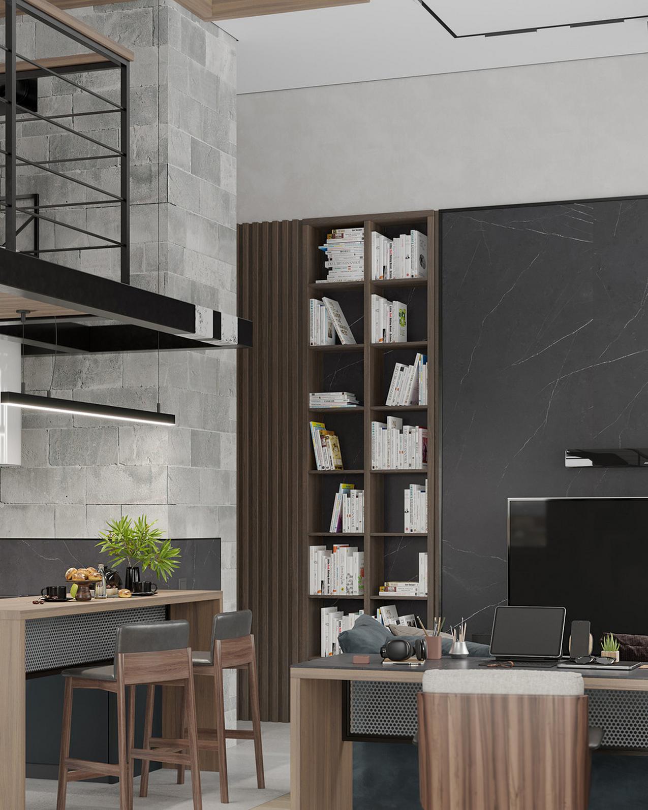 Modern loft hangulatot kért a férfi a magas, 30m2-es lakásban Modern loft hangulatot kért a férfi a magas, 30m2-es lakásban