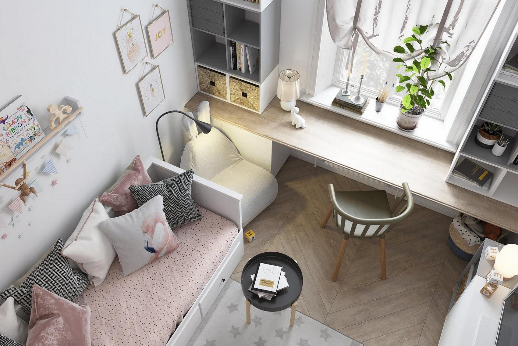 Nincs gyerekszoba egy kétszobás lakásban? Így bővítette a funkciókat a tervező 58m2-en Nincs gyerekszoba egy kétszobás lakásban? Így bővítette a funkciókat a tervező 58m2-en