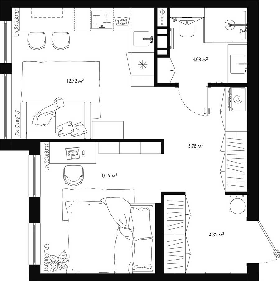 Összeköltözni egyszobás lakásba? A fiatal pár így oldotta meg 37 m2-en Összeköltözni egyszobás lakásba? A fiatal pár így oldotta meg 37 m2-en