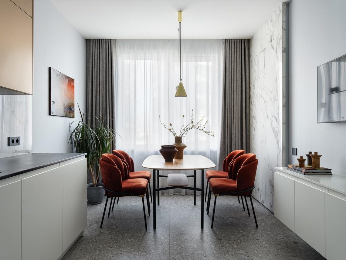 Terrakotta és halványkék: lányuknak rendezte be a 64 m²-es lakást a házaspár