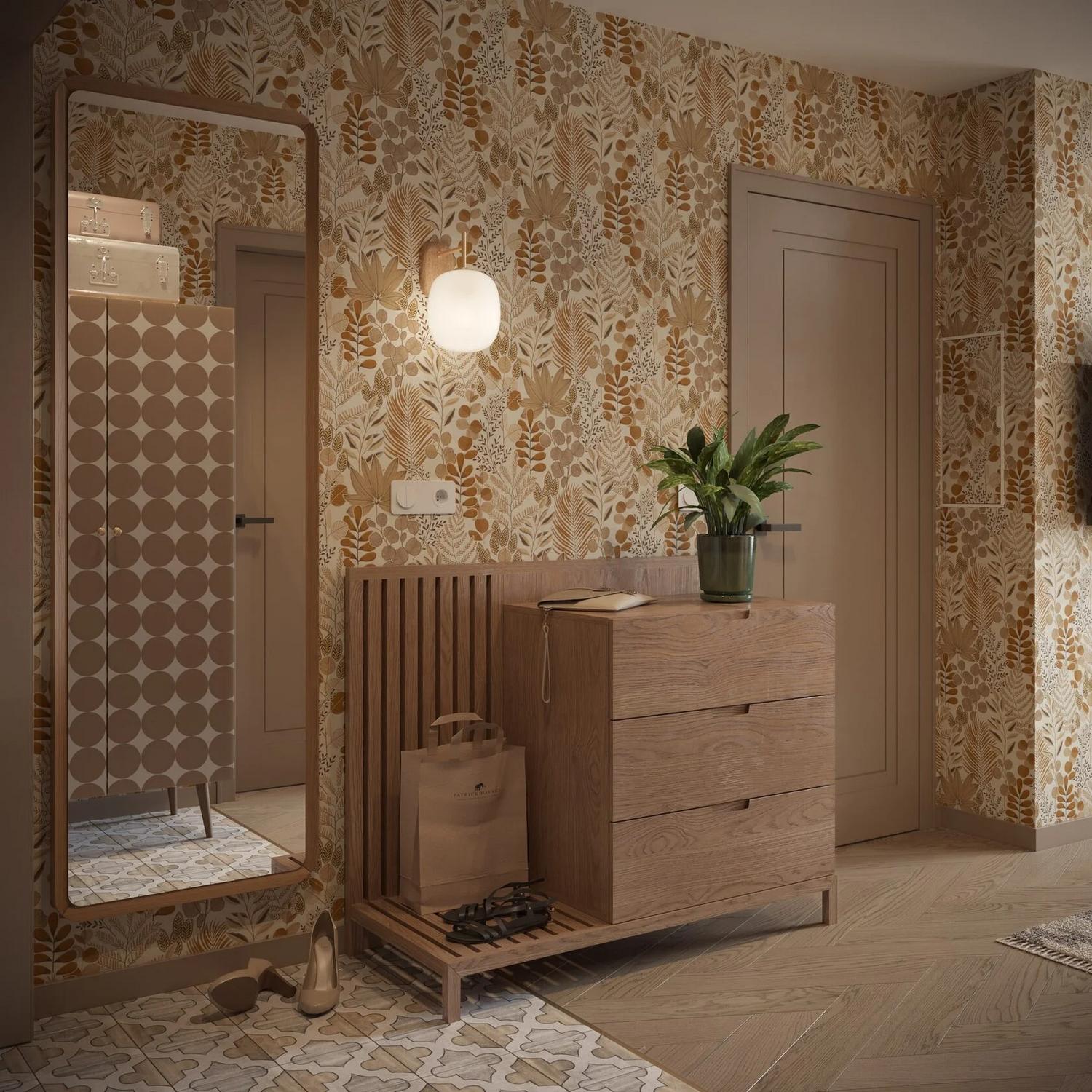 Új berendezés egy nagymamának barátságos és meleg retro hangulattal, 43 m2 Új berendezés egy nagymamának barátságos és meleg retro hangulattal, 43 m2