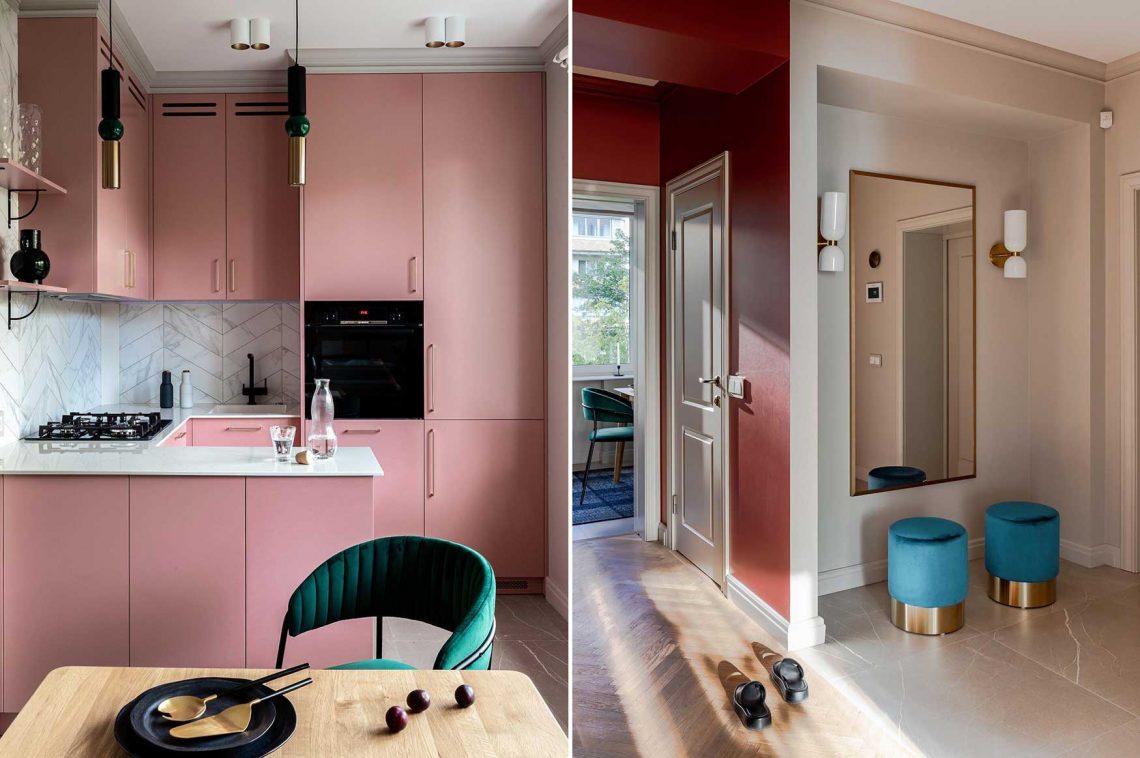 Bátran választott színeket a fiatal gyermekes család a háromszobás otthonában