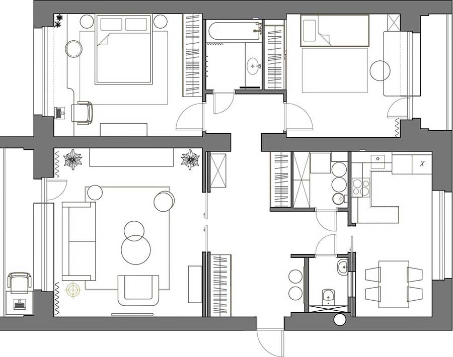 Bátran választott színeket a fiatal gyermekes család a háromszobás otthonában