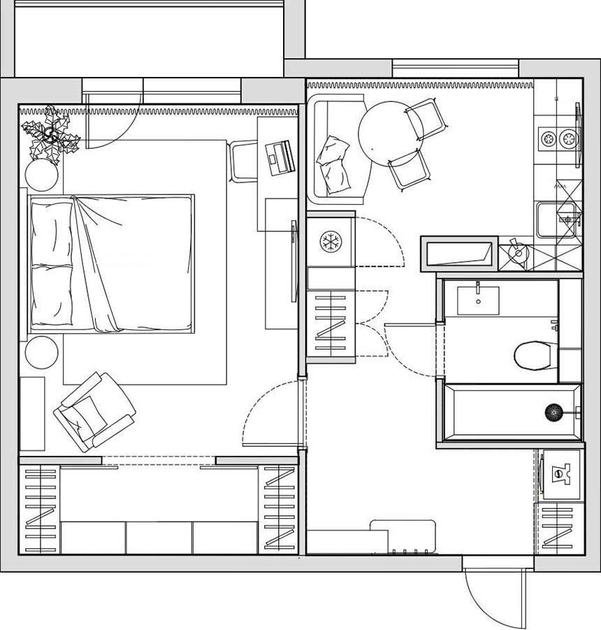 Egyetemista lányuknak rendezték be a szülők a 40 m2-es, egyszobás lakást