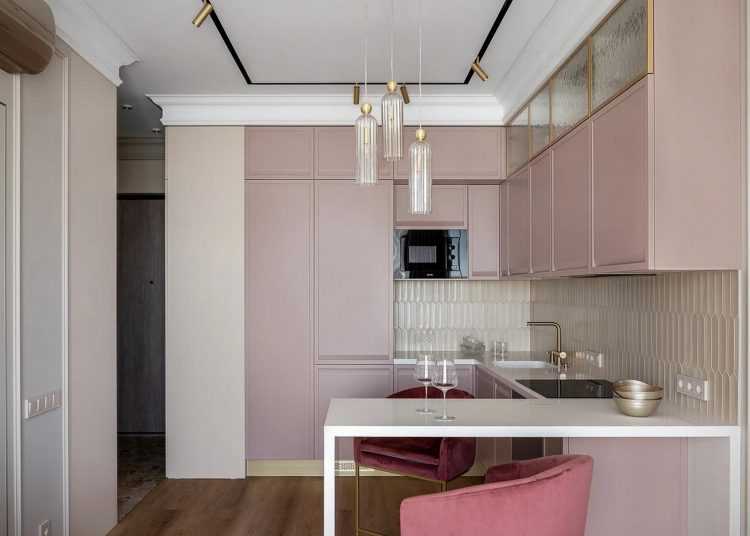 36 m2-es lakás elegáns, nőies, modern klasszikus stílusú enteriőrrel