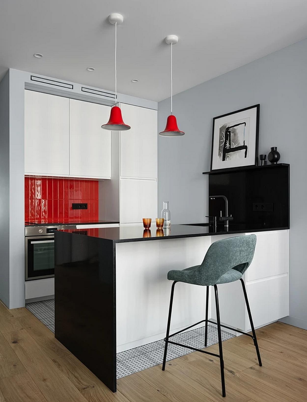 A férfias alapnak színekkel és érdekes formákkal adott érzelmi töltetet a lakberendező, 69 m²