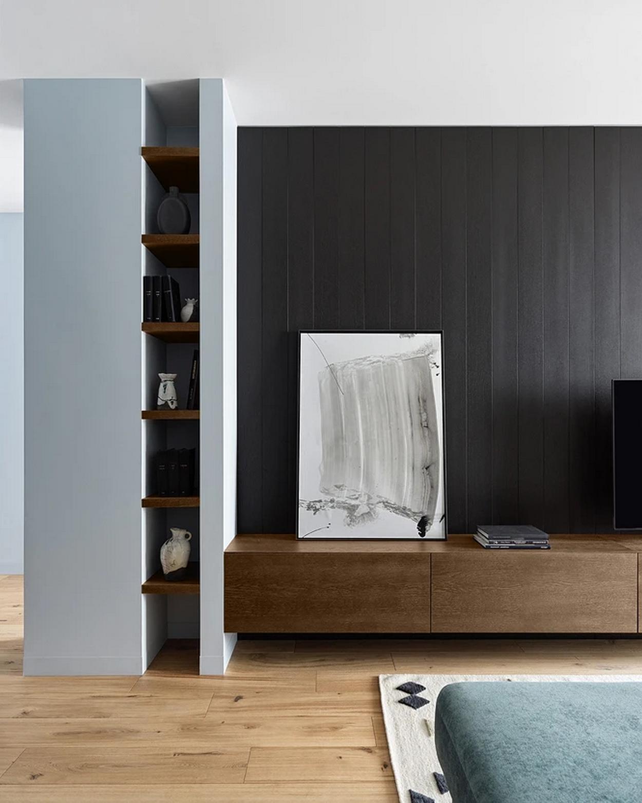 A férfias alapnak színekkel és érdekes formákkal adott érzelmi töltetet a lakberendező, 69 m²