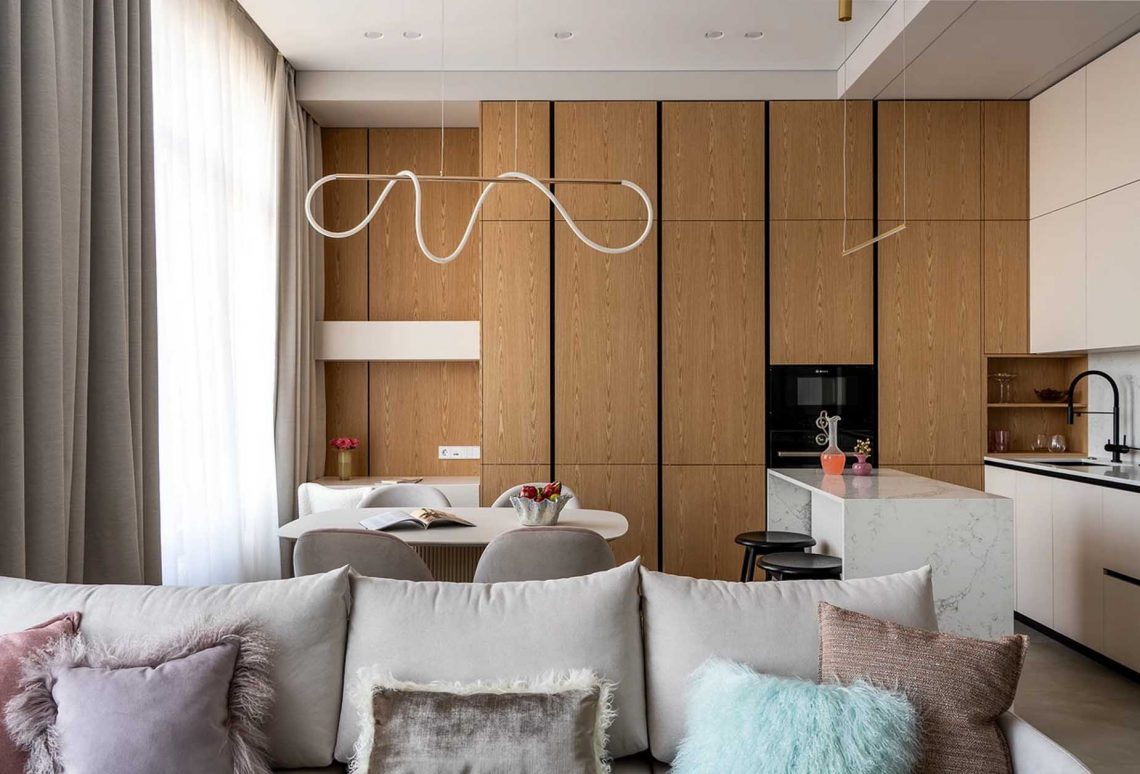 Finom elegancia modern köntösben: fiatal hölgy neoklasszikus otthona, 56 m2