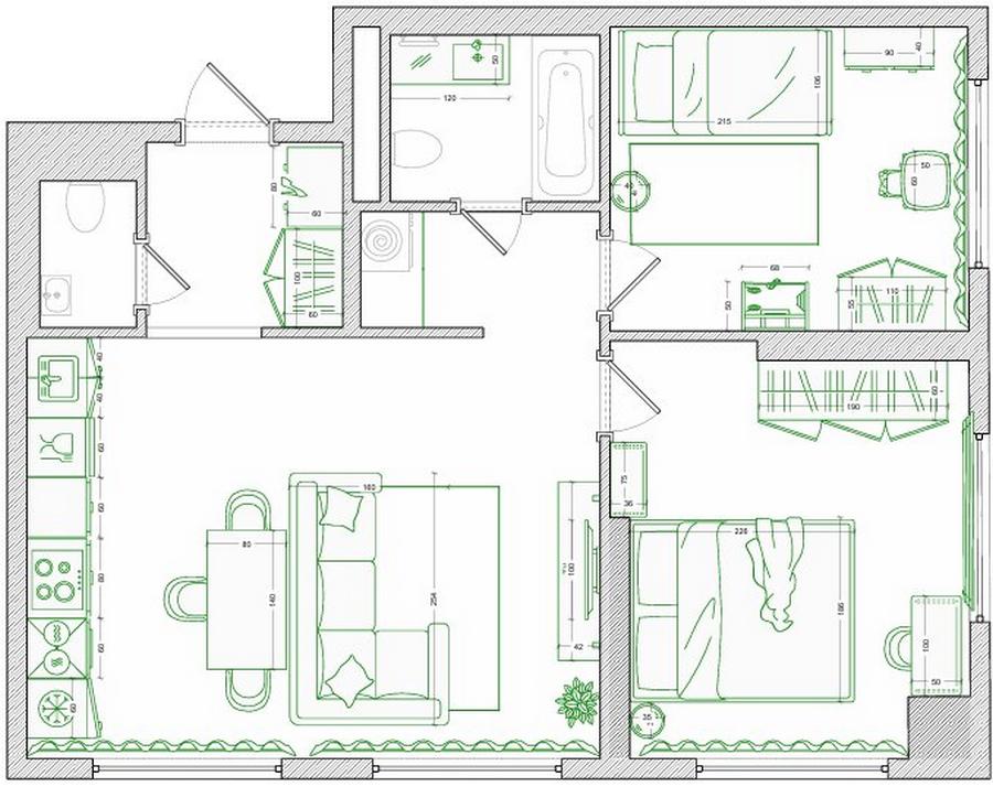 Gyermekes család otthona: 61 m²-es lakás nagy kiadások és bonyolult felújítás nélkül Gyermekes család otthona: 61 m²-es lakás nagy kiadások és bonyolult felújítás nélkül