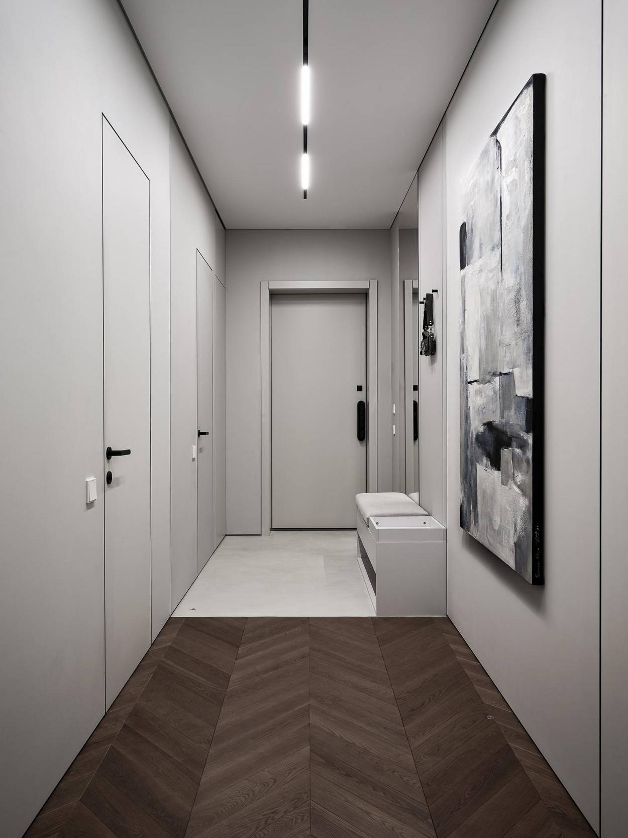 A fiatal gyermekes család modern minimalista stílusban rendezte be új, 79 m²-es lakását A fiatal gyermekes család modern minimalista stílusban rendezte be új, 79 m²-es lakását