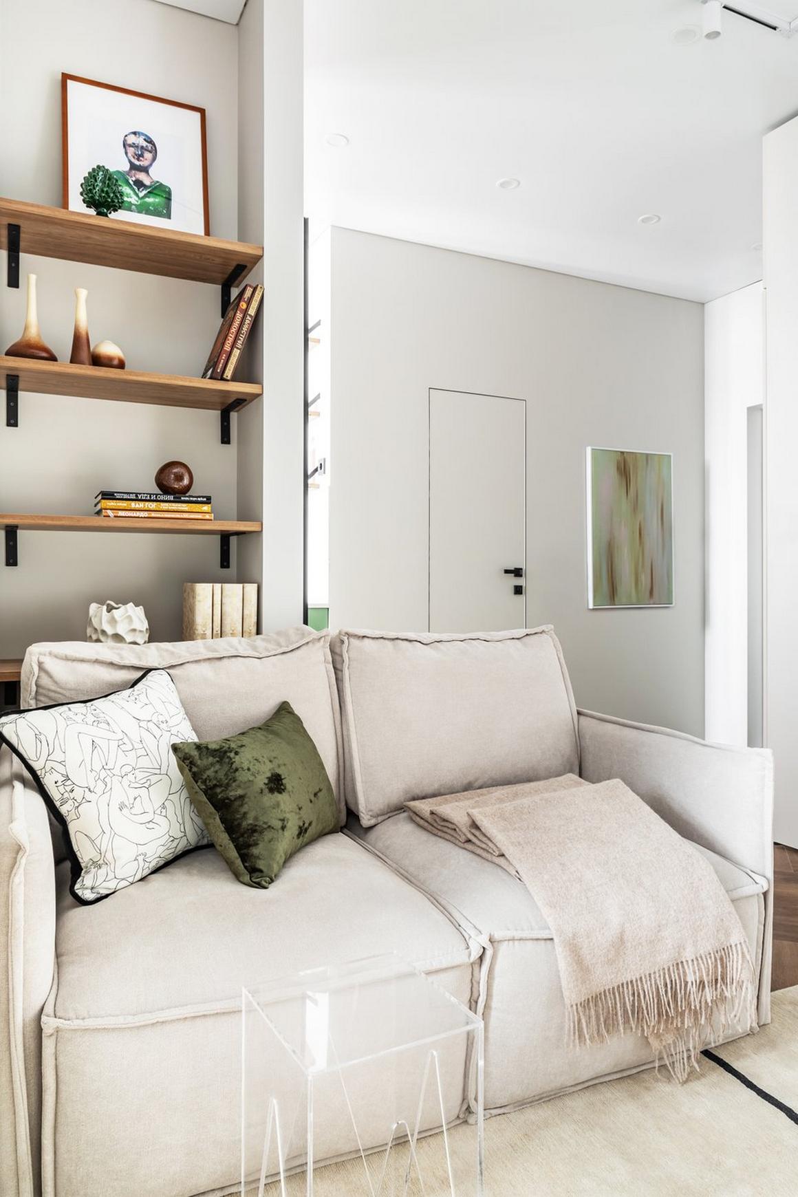 Élhetőbb elosztással újították fel a fiatal nő egyszobás lakását, 40m2 Élhetőbb elosztással újították fel a fiatal nő egyszobás lakását, 40m2