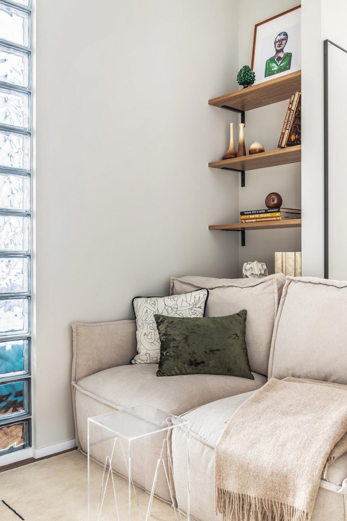 Élhetőbb elosztással újították fel a fiatal nő egyszobás lakását, 40m2 Élhetőbb elosztással újították fel a fiatal nő egyszobás lakását, 40m2