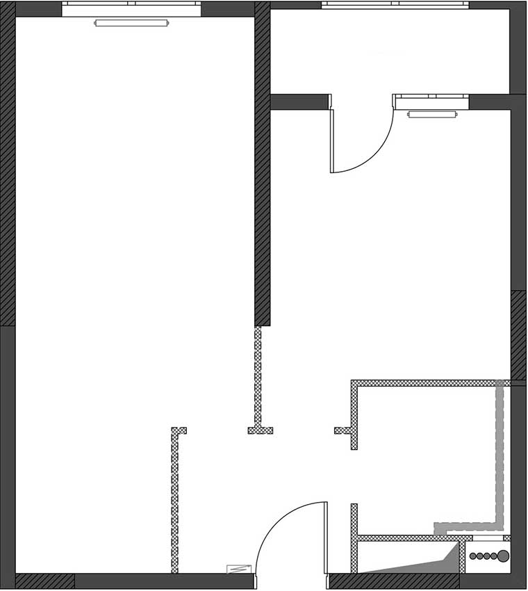Élhetőbb elosztással újították fel a fiatal nő egyszobás lakását, 40m2 Élhetőbb elosztással újították fel a fiatal nő egyszobás lakását, 40m2