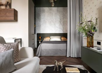 Az egyszobás lakás elosztása túl sablonos volt 46 m2-en, így alakították át a teret sokkal élhetőbbé