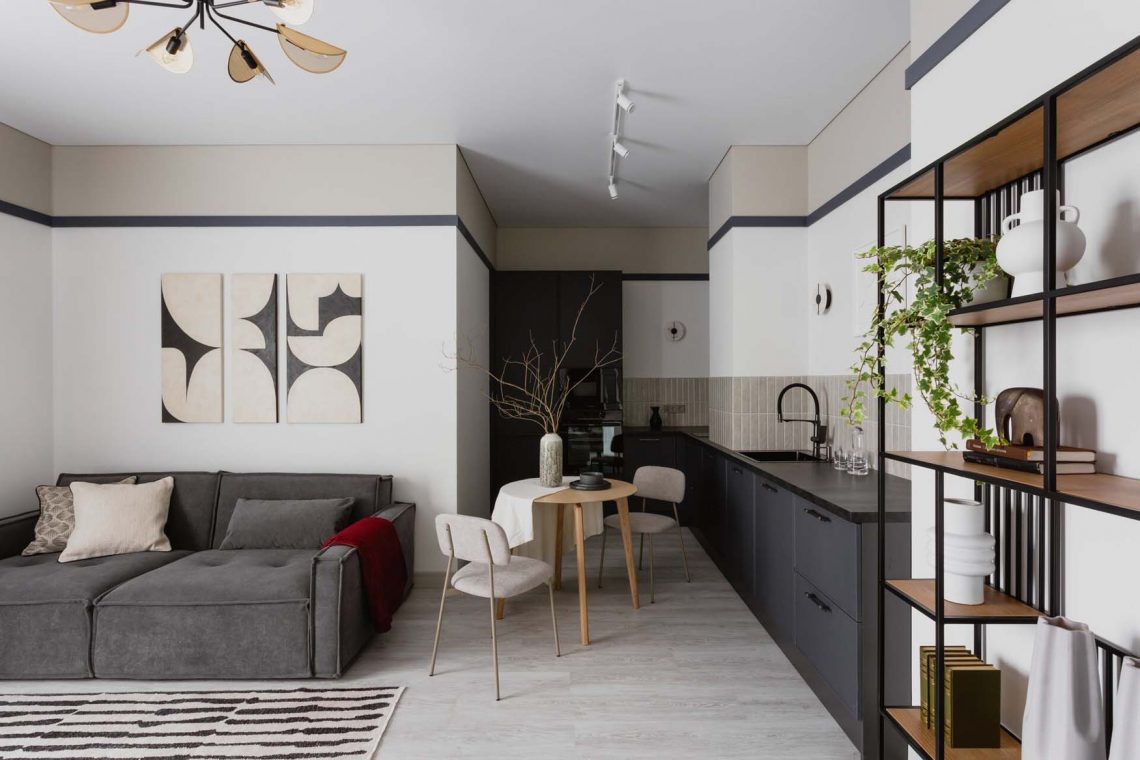 Férfiasan elegáns berendezés cappuccino árnyalatokkal