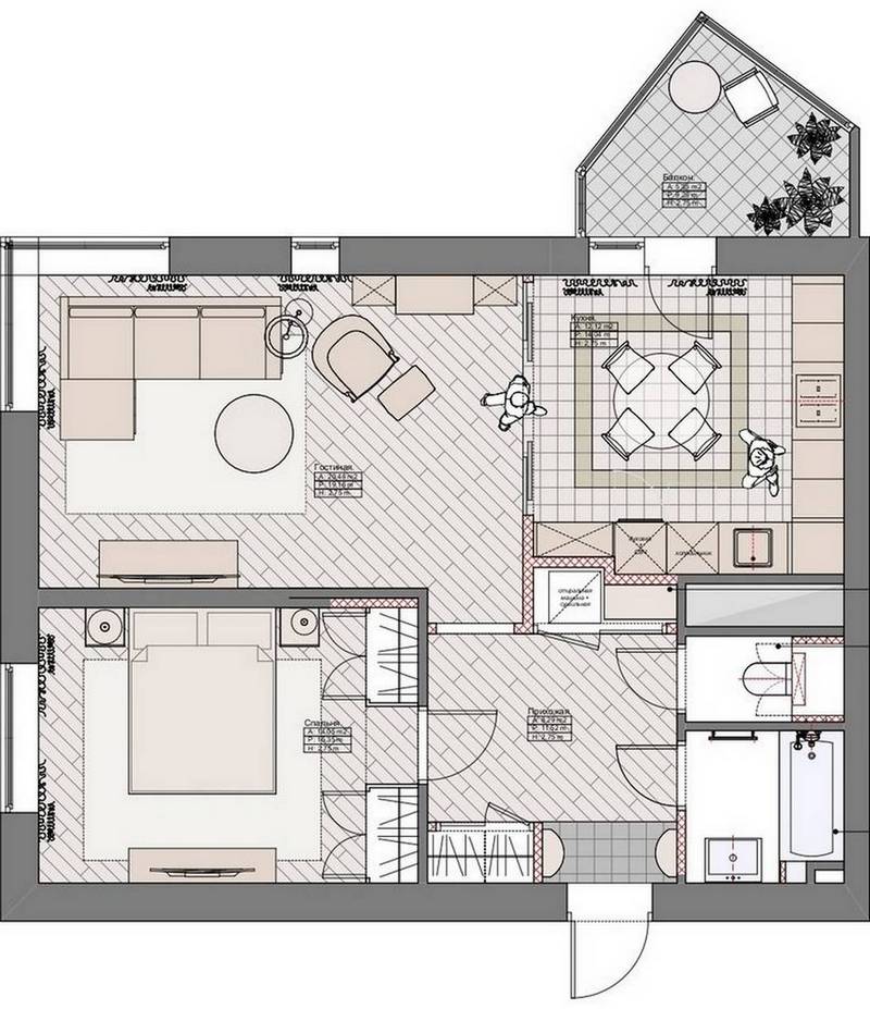 Idős édesanyja lakását rendezte be a férfi: keleti motívumok, életteli enteriőr 66m2-en