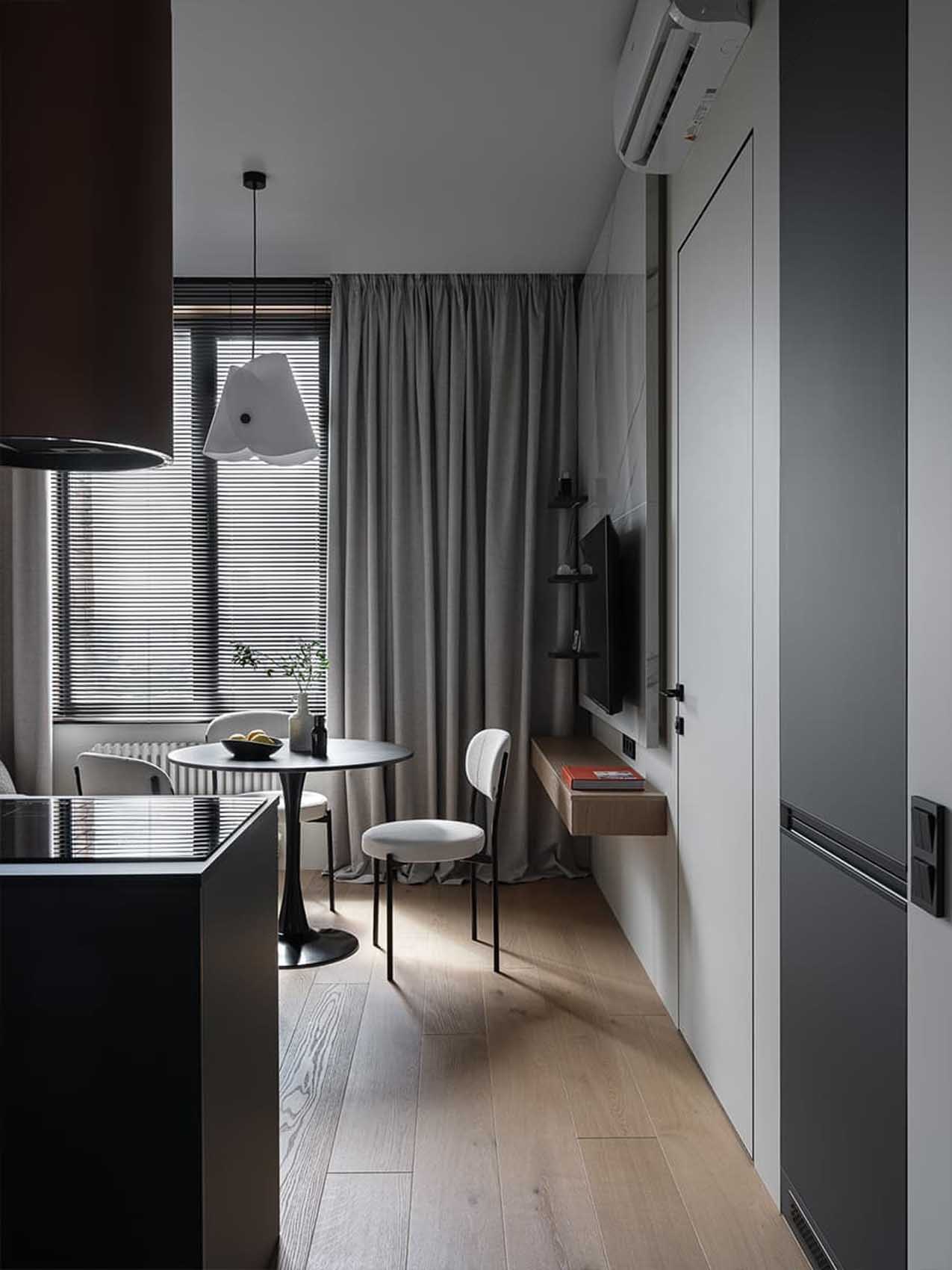 Szürke szín adja a lakás egyedi karakterét: nagyvárosi elegancia kis alapterületen Szürke szín adja a lakás egyedi karakterét: nagyvárosi elegancia kis alapterületen