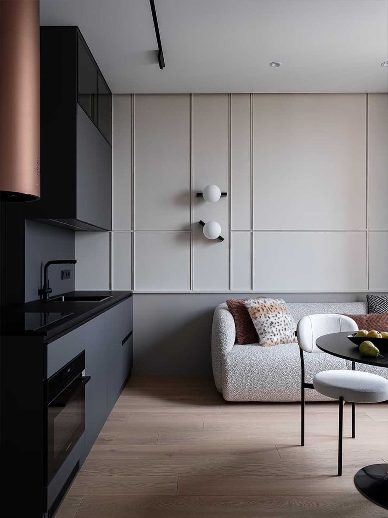 Szürke szín adja a lakás egyedi karakterét: nagyvárosi elegancia kis alapterületen Szürke szín adja a lakás egyedi karakterét: nagyvárosi elegancia kis alapterületen