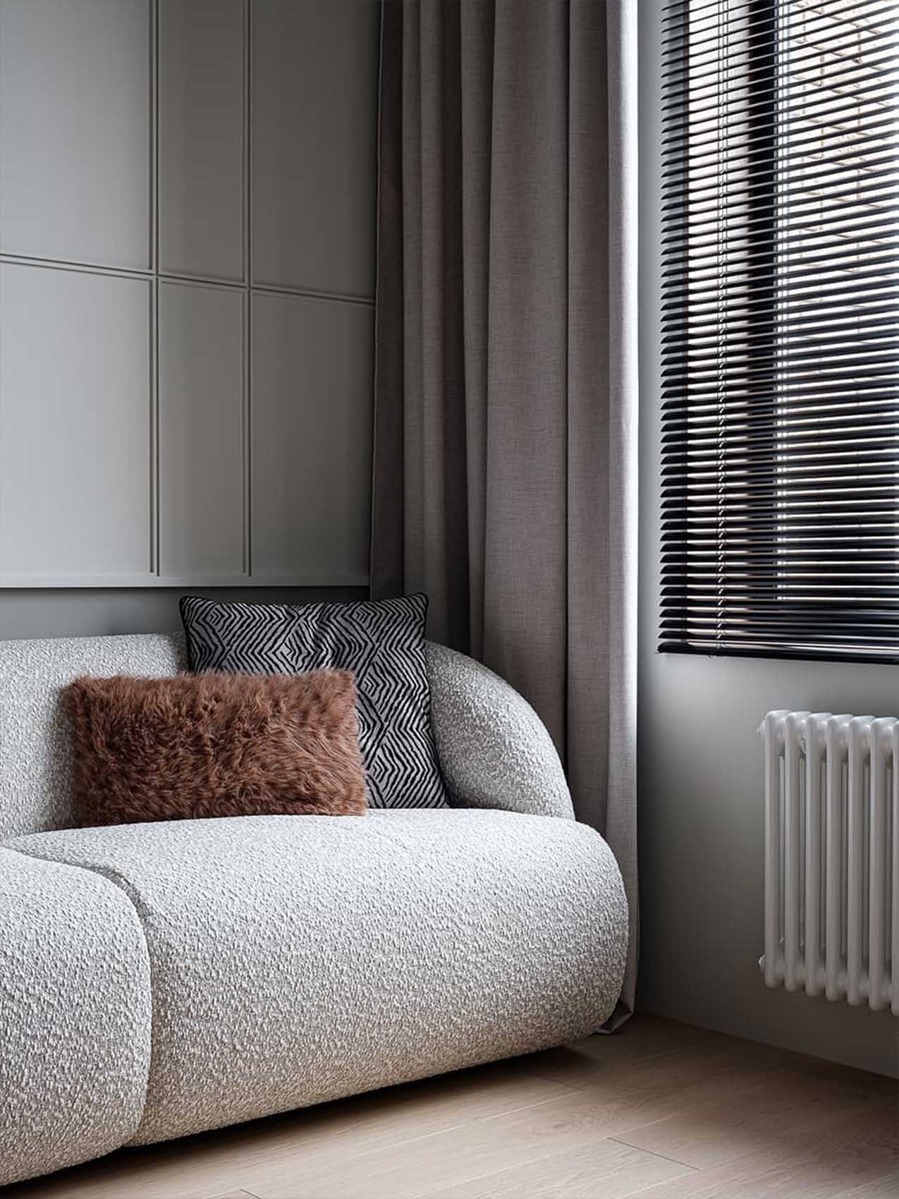 Szürke szín adja a lakás egyedi karakterét: nagyvárosi elegancia kis alapterületen Szürke szín adja a lakás egyedi karakterét: nagyvárosi elegancia kis alapterületen