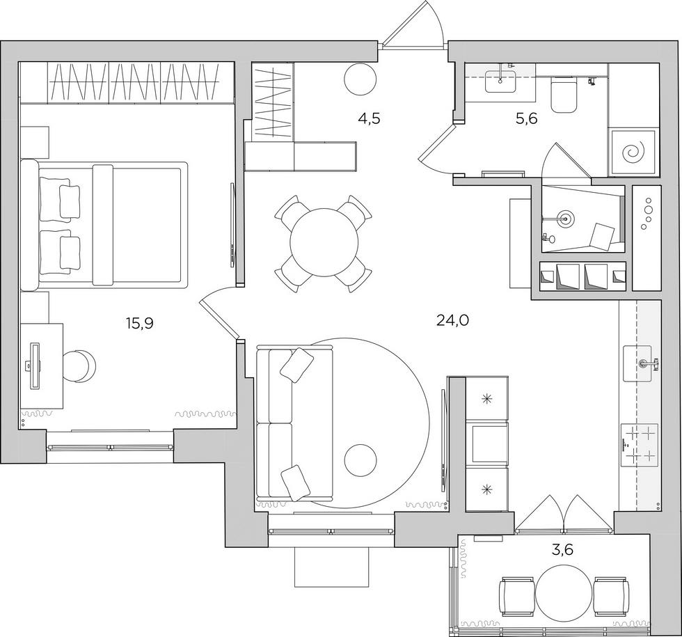 Édesanyja lakását rendezte be a férfi: türkizkék, sok fa, tavaszi hangulat 53 m²-en