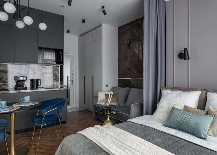 Egy lakosztály hangulatával rendezték be a kiadásra szánt kis lakást